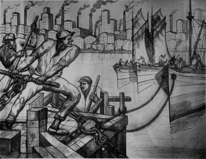 Dibujo para el esmalte sobre hierro  del lactario