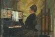 Muchacha sentada al piano