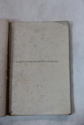 Libro: Durán,F. La escultura medieval catalana, Madrid, FALTA
