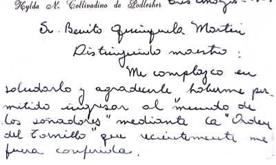 Carta de agradecimiento por la Orden