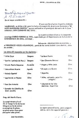 Invitación a un homenaje en Mar del Tuyú