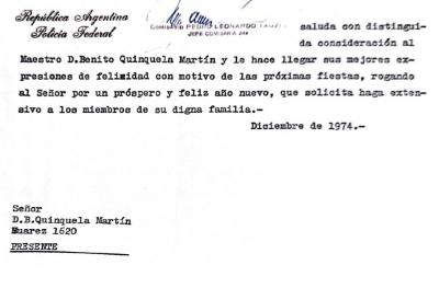 Carta de saludo por año nuevo