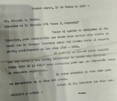 Donación de obra a la Escuela Berrutti