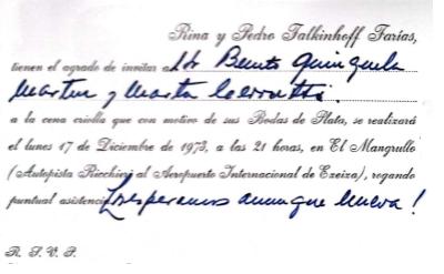 Invitación a las bodas de plata de amistades 