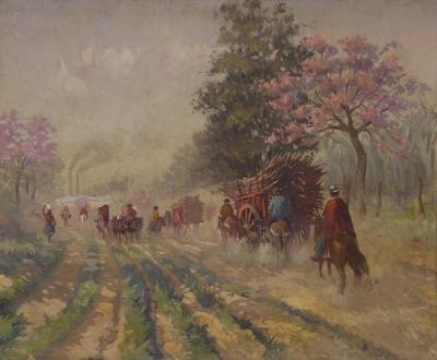 Polvareda en el camino al ingenio