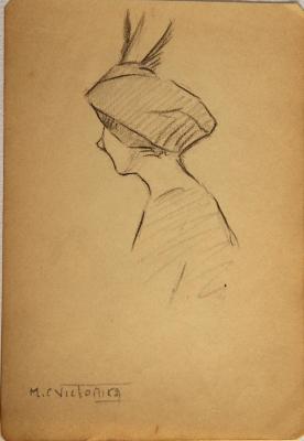 Estudio de retrato femenino. Mujer con sombrero