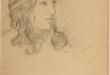 Estudio de retrato femenino, Mujer de pelo largo