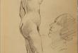 Estudio de desnudo y perfil femenino