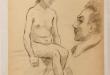 Estudio de desnudo femenino. Retrato masculino