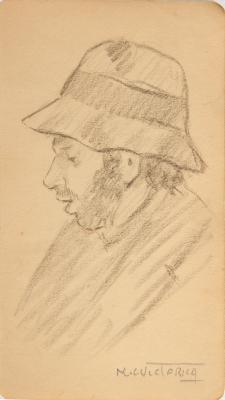 Estudio de retrato masculino de perfil